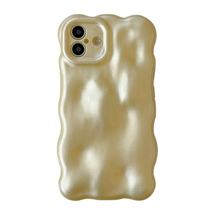For iPhone 16 Wave Bubbles TPU Phone Case(Pearlescent Yellow) by buy2fix