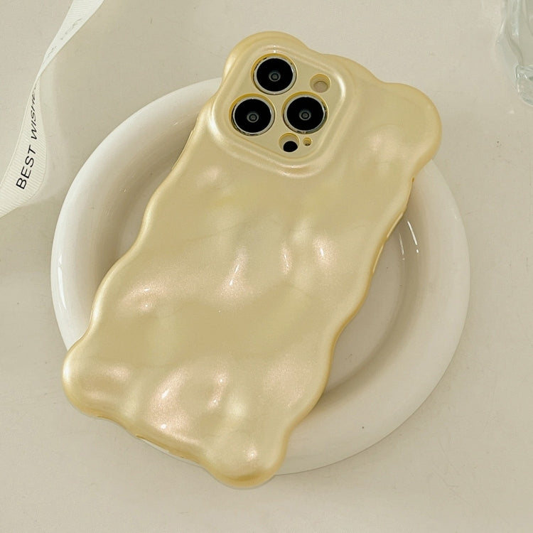 For iPhone 16 Wave Bubbles TPU Phone Case(Pearlescent Yellow) by buy2fix