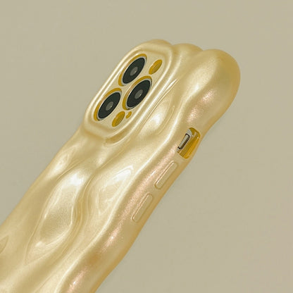 For iPhone 16 Wave Bubbles TPU Phone Case(Pearlescent Yellow) by buy2fix