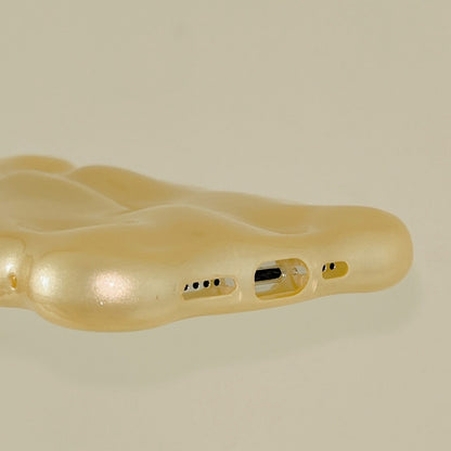 For iPhone 16 Wave Bubbles TPU Phone Case(Pearlescent Yellow) by buy2fix