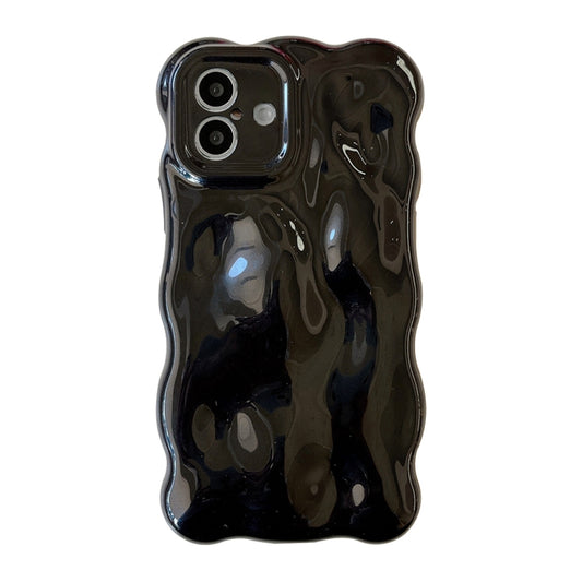 For iPhone 16 Wave Bubbles TPU Phone Case(Pearlescent Black) by buy2fix