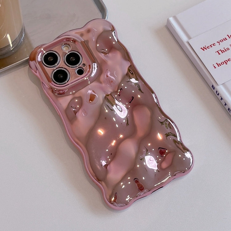 For iPhone 16 Wave Bubbles TPU Phone Case(Painted Pink) by buy2fix