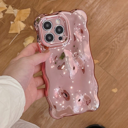 For iPhone 16 Wave Bubbles TPU Phone Case(Painted Pink) by buy2fix