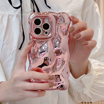 For iPhone 16 Wave Bubbles TPU Phone Case(Painted Pink) by buy2fix