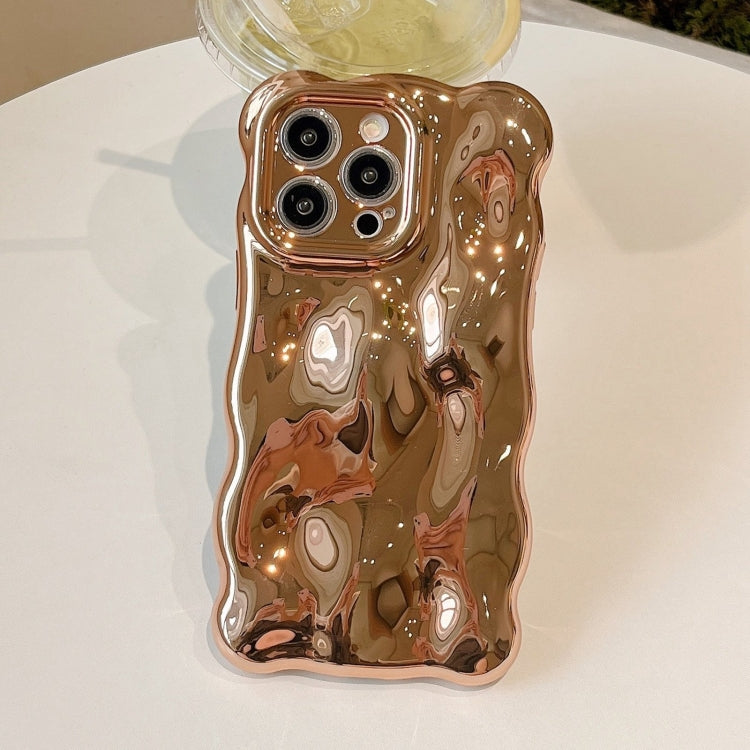 For iPhone 16 Wave Bubbles TPU Phone Case(Painted Gold) by buy2fix