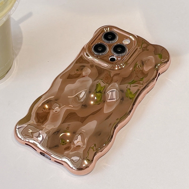 For iPhone 16 Wave Bubbles TPU Phone Case(Painted Gold) by buy2fix