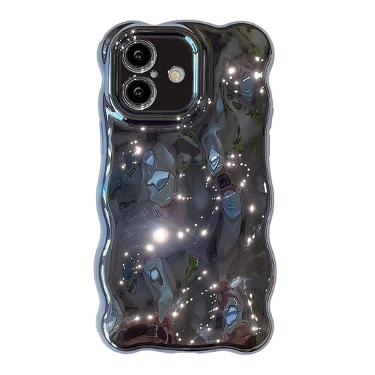 For iPhone 16 Wave Bubbles TPU Phone Case(Painted Blue) by buy2fix