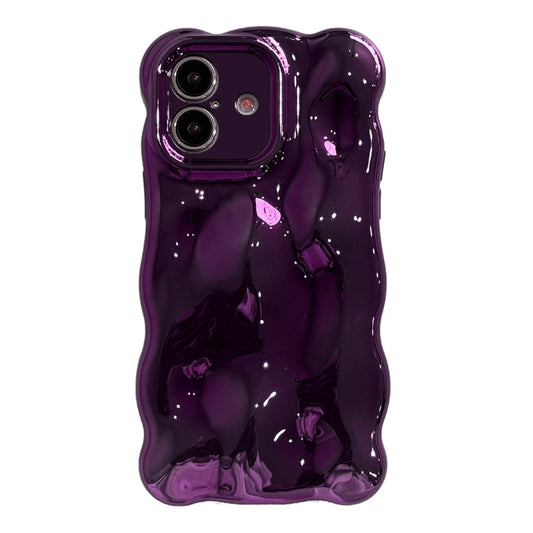 For iPhone 16 Wave Bubbles TPU Phone Case(Painted Purple) by buy2fix