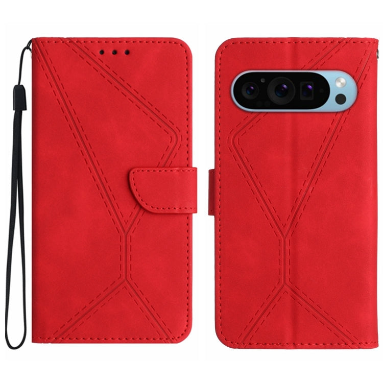 For Google Pixel 9 Stitching Embossed Leather Phone Case(Red) by buy2fix