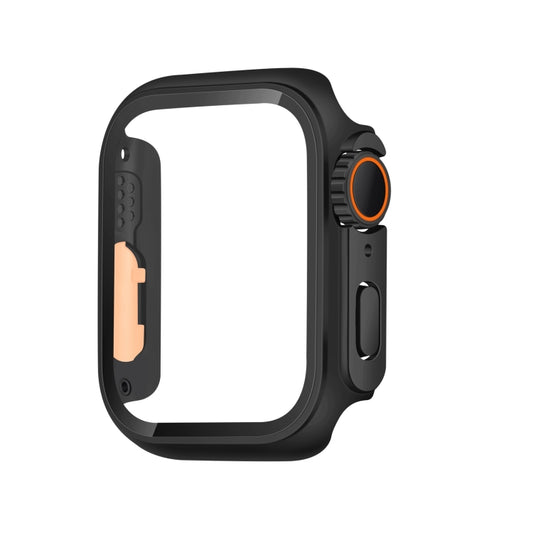 For Apple Watch Series 6 / 5 / 4 / SE 40mm Tempered Film Hybrid PC Integrated Watch Case(Black Orange) by buy2fix
