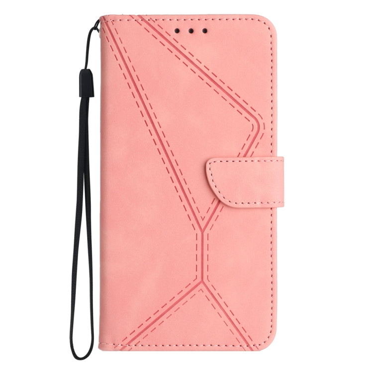 For Samsung Galaxy A25 5G Stitching Embossed Leather Phone Case(Pink) by buy2fix
