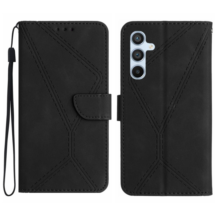 For Samsung Galaxy A25 5G Stitching Embossed Leather Phone Case(Black) by buy2fix