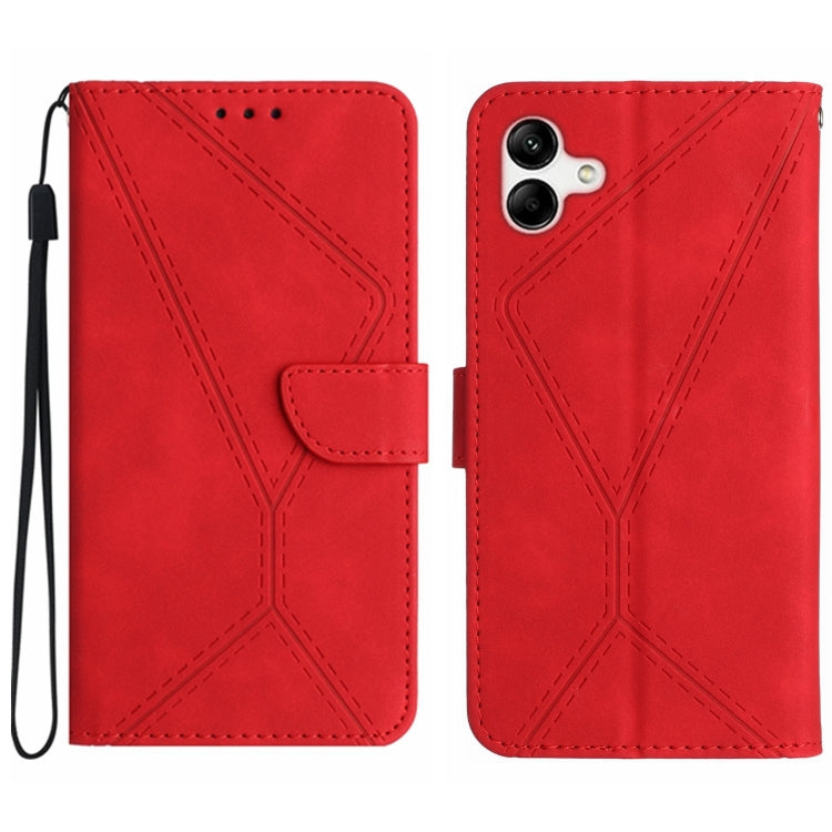 For Samsung Galaxy A05 Stitching Embossed Leather Phone Case(Red) by buy2fix
