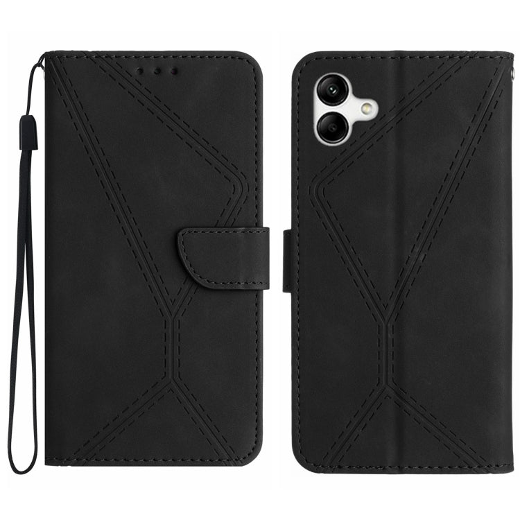 For Samsung Galaxy A05 Stitching Embossed Leather Phone Case(Black) by buy2fix