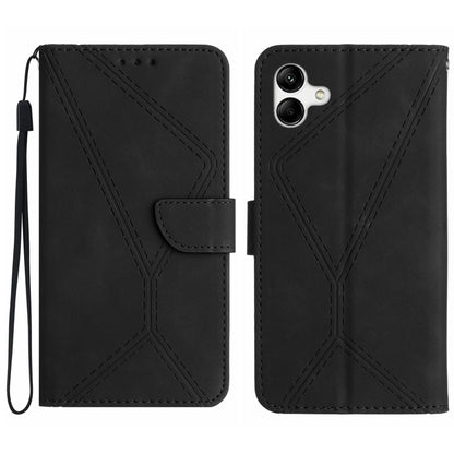 For Samsung Galaxy A05 Stitching Embossed Leather Phone Case(Black) by buy2fix