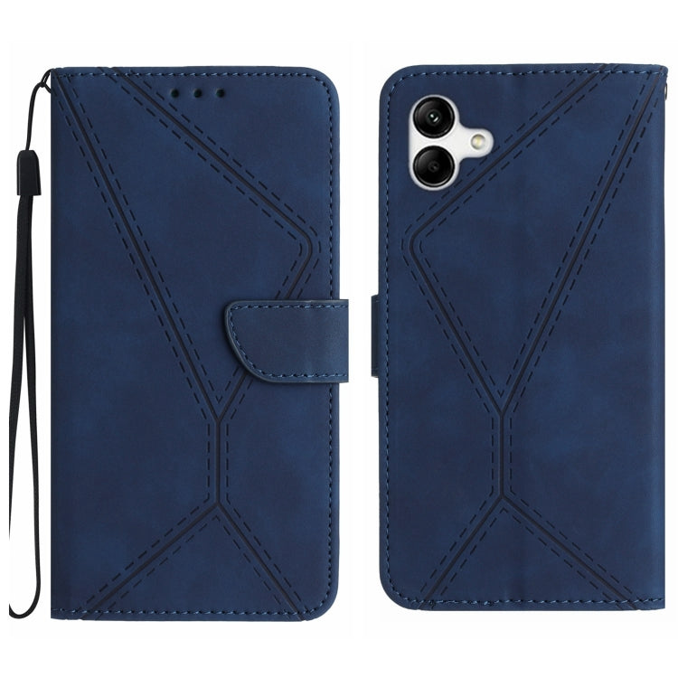 For Samsung Galaxy A05 Stitching Embossed Leather Phone Case(Blue) by buy2fix