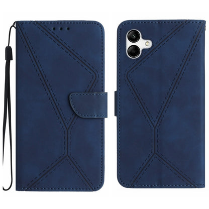 For Samsung Galaxy A05 Stitching Embossed Leather Phone Case(Blue) by buy2fix