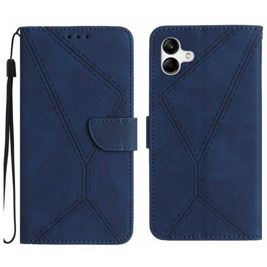 For Samsung Galaxy A05 Stitching Embossed Leather Phone Case(Blue) by buy2fix