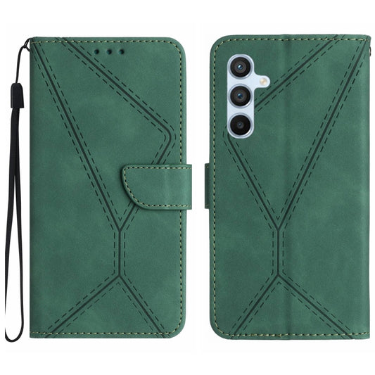 For Samsung Galaxy A15 Stitching Embossed Leather Phone Case(Green) by buy2fix