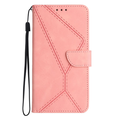 For Samsung Galaxy A55 5G Stitching Embossed Leather Phone Case(Pink) by buy2fix