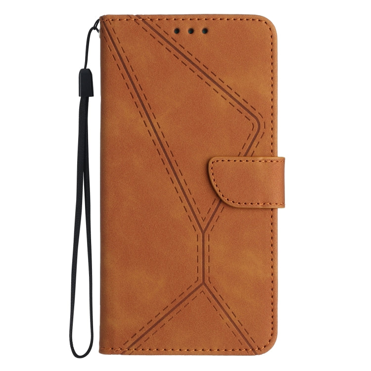 For Samsung Galaxy A55 5G Stitching Embossed Leather Phone Case(Brown) by buy2fix