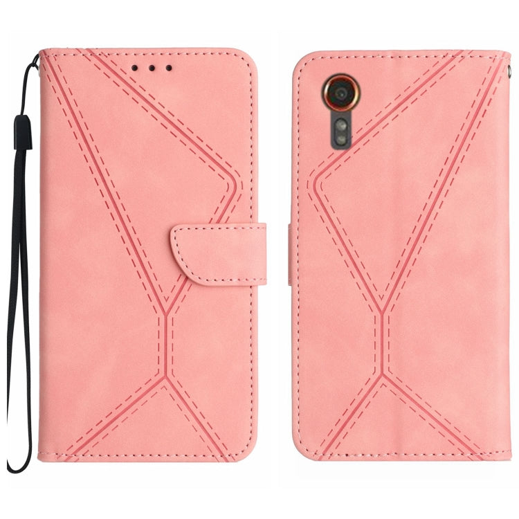 For Samsung Galaxy Xcover 7 5G Stitching Embossed Leather Phone Case(Pink) by buy2fix