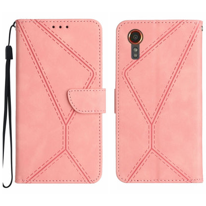 For Samsung Galaxy Xcover 7 5G Stitching Embossed Leather Phone Case(Pink) by buy2fix