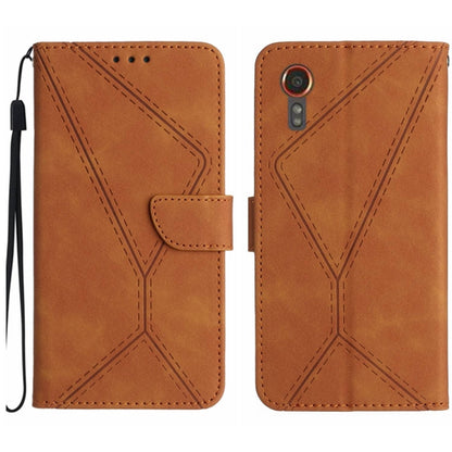 For Samsung Galaxy Xcover 7 5G Stitching Embossed Leather Phone Case(Brown) by buy2fix