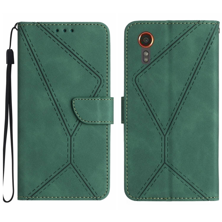 For Samsung Galaxy Xcover 7 5G Stitching Embossed Leather Phone Case(Green) by buy2fix