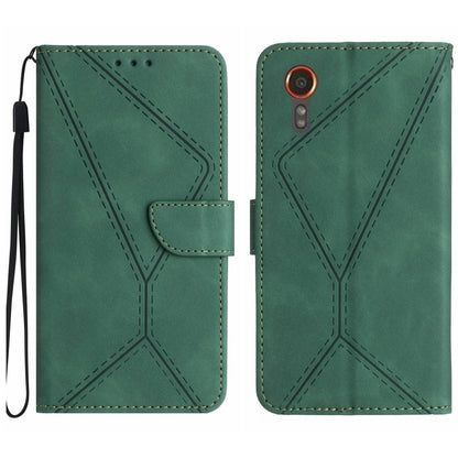 For Samsung Galaxy Xcover 7 5G Stitching Embossed Leather Phone Case(Green) by buy2fix