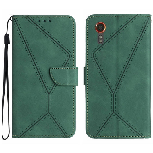 For Samsung Galaxy Xcover 7 5G Stitching Embossed Leather Phone Case(Green) by buy2fix
