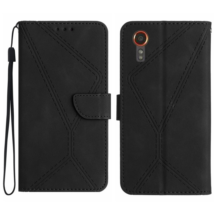 For Samsung Galaxy Xcover 7 5G Stitching Embossed Leather Phone Case(Black) by buy2fix