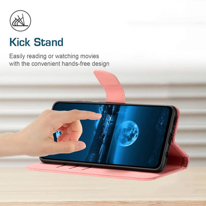 For Samsung Galaxy M15 5G Stitching Embossed Leather Phone Case(Pink) by buy2fix