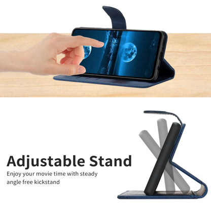 For Samsung Galaxy M55 Stitching Embossed Leather Phone Case(Blue) by buy2fix