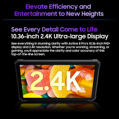 Blackview Active 8 Pro 4G Rugged Tablet, 10.36 inch 8GB+256GB Android 13 MT6789 Octa Core Support Dual SIM, Global Version with Google Play, EU Plug(Black) - Blackview by Blackview | Online Shopping UK | buy2fix