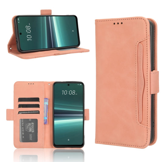 For HTC U23 / U23 Pro Skin Feel Calf Texture Card Slots Leather Phone Case(Pink) - More Brand by buy2fix | Online Shopping UK | buy2fix
