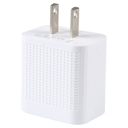 LZ-106PD 25W USB-C / Type-C Ports Plaid Pattern Travel Charger, US Plug(White) by buy2fix