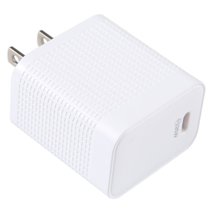 LZ-106PD 25W USB-C / Type-C Ports Plaid Pattern Travel Charger, US Plug(White) by buy2fix