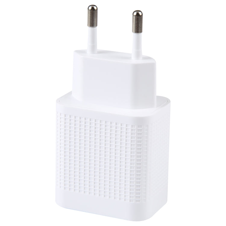 LZ-106PD 25W USB-C / Type-C Ports Plaid Pattern Travel Charger, EU Plug(White) by buy2fix