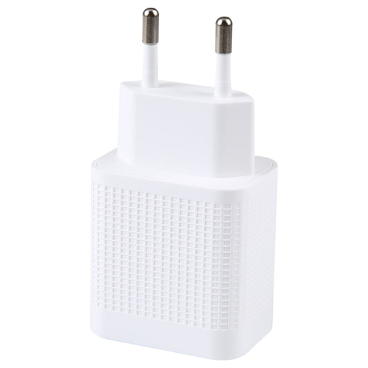 LZ-106PD 25W USB-C / Type-C Ports Plaid Pattern Travel Charger, EU Plug(White) by buy2fix