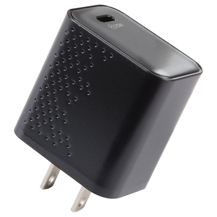 LZ-105PD 25W USB-C / Type-C Ports Dot Pattern Travel Charger, US Plug(Black) by buy2fix