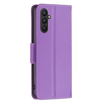 For Samsung Galaxy A25 5G Litchi Texture Pure Color Flip Leather Phone Case(Purple) by buy2fix