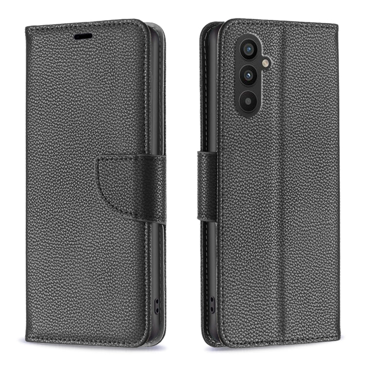For Samsung Galaxy A25 5G Litchi Texture Pure Color Flip Leather Phone Case(Black) by buy2fix