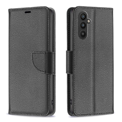 For Samsung Galaxy A25 5G Litchi Texture Pure Color Flip Leather Phone Case(Black) by buy2fix