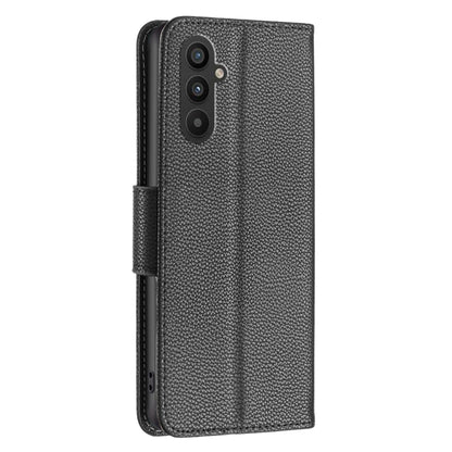 For Samsung Galaxy A25 5G Litchi Texture Pure Color Flip Leather Phone Case(Black) by buy2fix