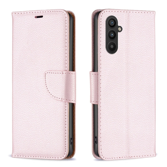 For Samsung Galaxy A25 5G Litchi Texture Pure Color Flip Leather Phone Case(Rose Gold) by buy2fix