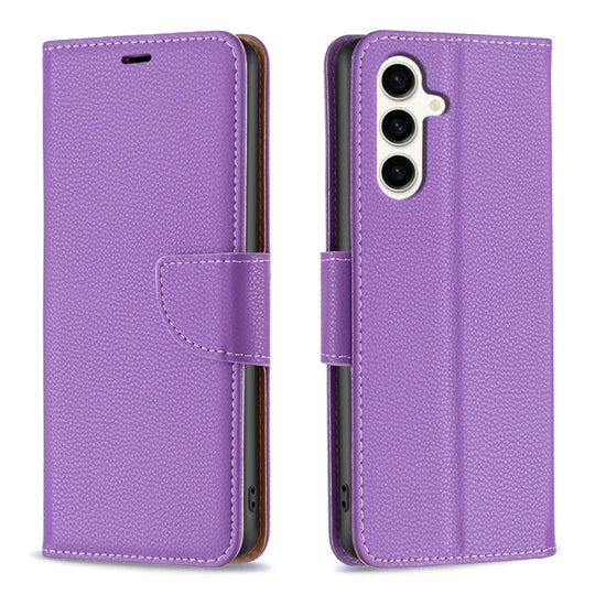 For Samsung Galaxy S23 FE 5G Litchi Texture Pure Color Flip Leather Phone Case(Purple)