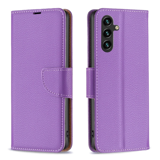 For Samsung Galaxy A15 Litchi Texture Pure Color Flip Leather Phone Case(Purple) by buy2fix