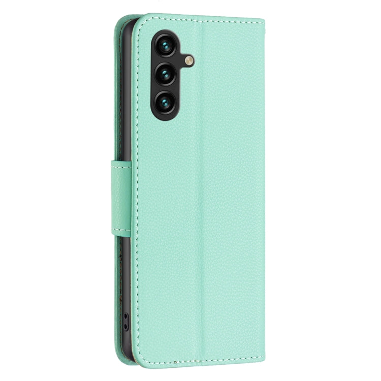 For Samsung Galaxy A15 Litchi Texture Pure Color Flip Leather Phone Case(Green) by buy2fix