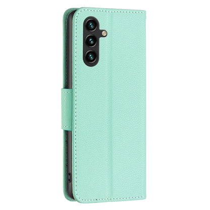 For Samsung Galaxy A15 Litchi Texture Pure Color Flip Leather Phone Case(Green) by buy2fix
